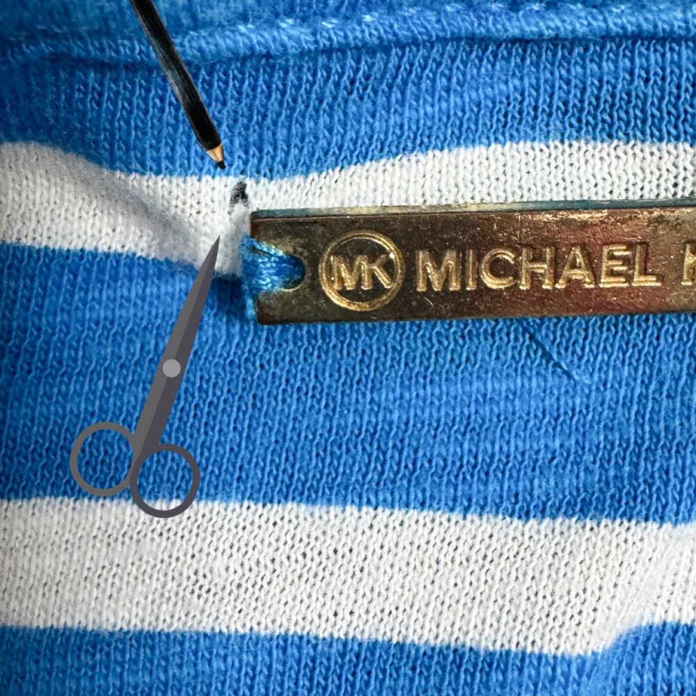 Michael Kors Striped Oversized Tee Size XS - Picture 9 of 9